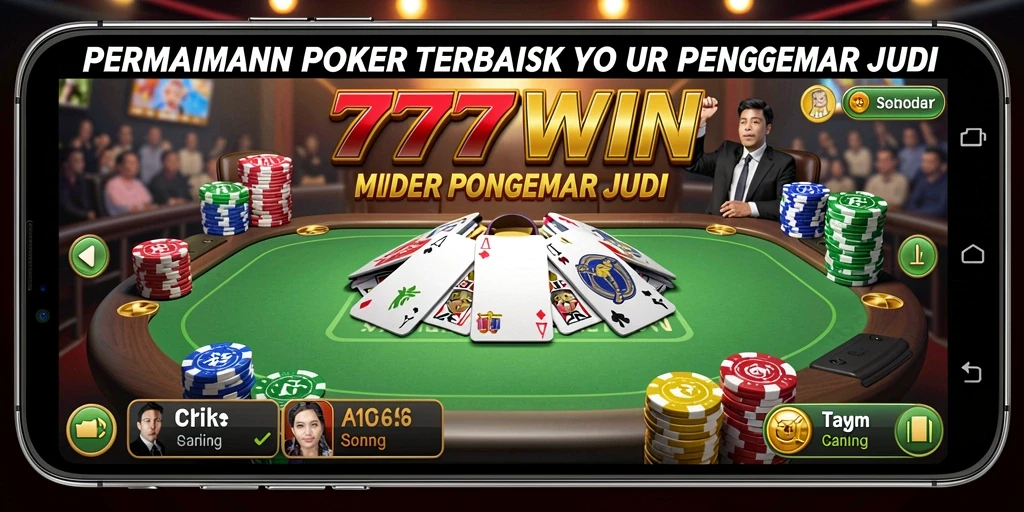 Screenshot gameplay Poker yang menampilkan aksi seru dalam <strong>777WIN</strong>.
