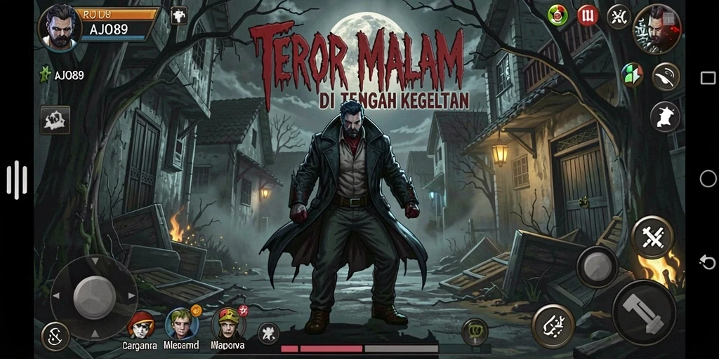 Tampilan gameplay menyeramkan AJO89 dengan efek suara yang menyeramkan.