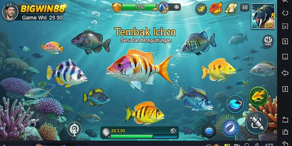 Screenshot menampilkan gameplay seru Tembak Ikan BIGWIN88.