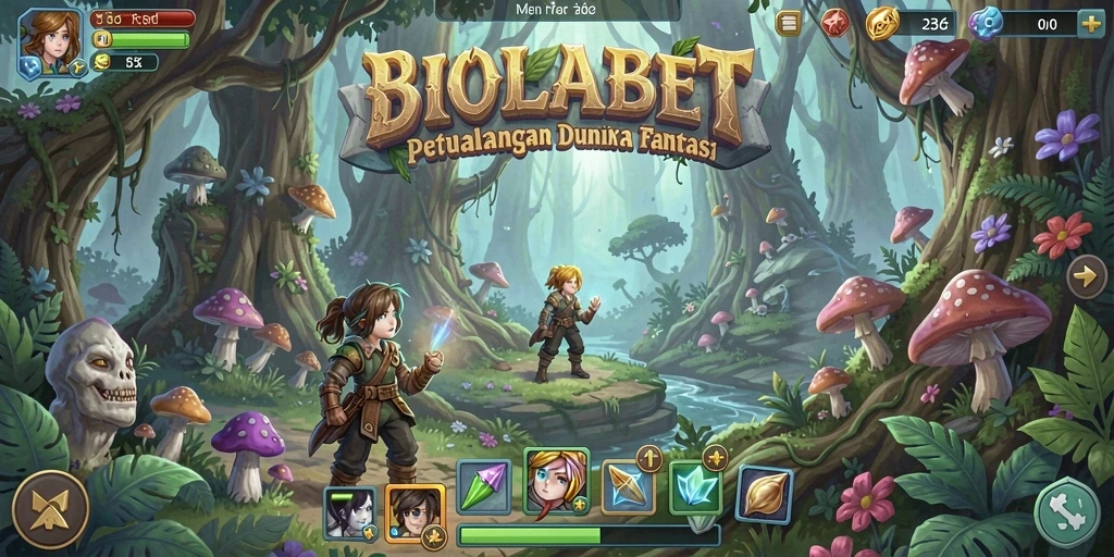 Tampilan gameplay seru dari BIOLABET di dunia petualangan.