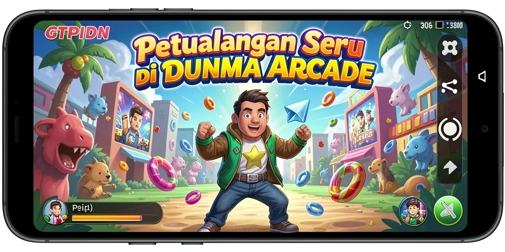 Screenshot menampilkan gameplay seru di GTPIDN dengan rintangan warna-warni.