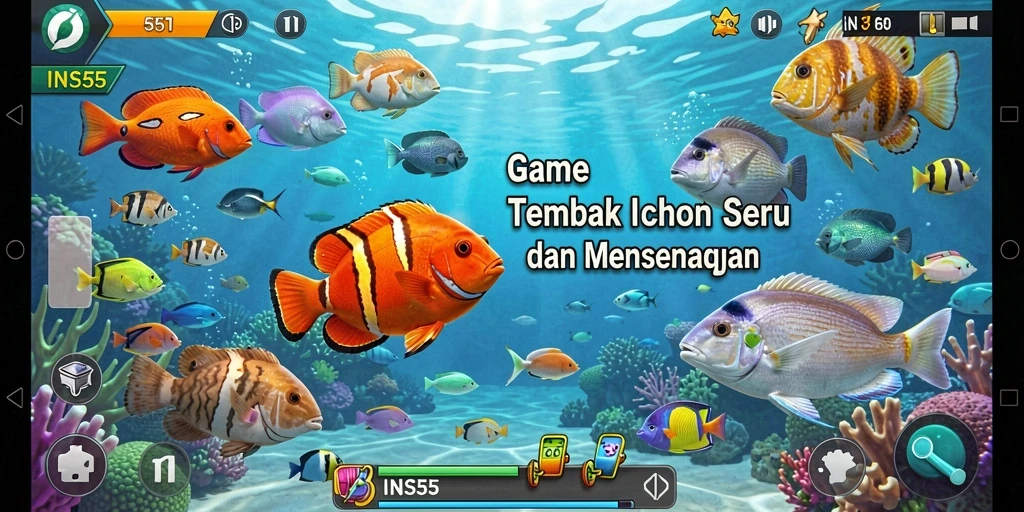 Gameplay menarik Tembak Ikan dalam INS55 dengan grafis yang menawan.