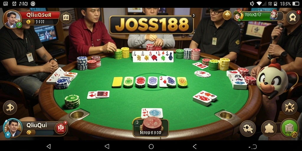 Gameplay seru dalam permainan QiuQiu JOSS188 dengan grafis menarik.