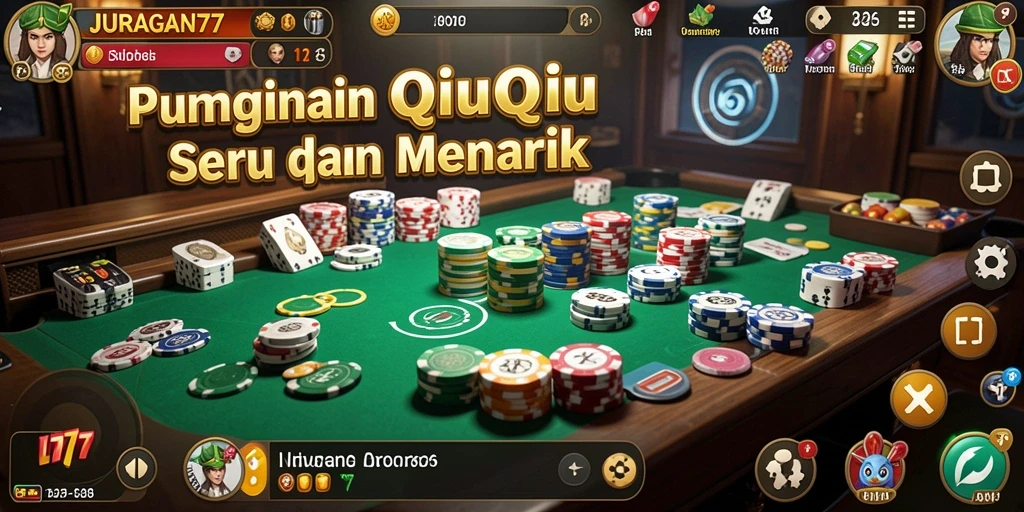Tampilan gameplay QiuQiu di JURAGAN77 yang menarik.