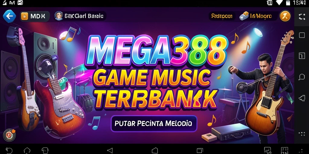 Tampilan gameplay MEGA388 dengan tantangan seru sekaligus mendengarkan musik.