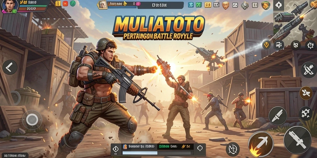 Screenshot utama yang menunjukkan aksi seru Battle Royale di MULIATOTO.