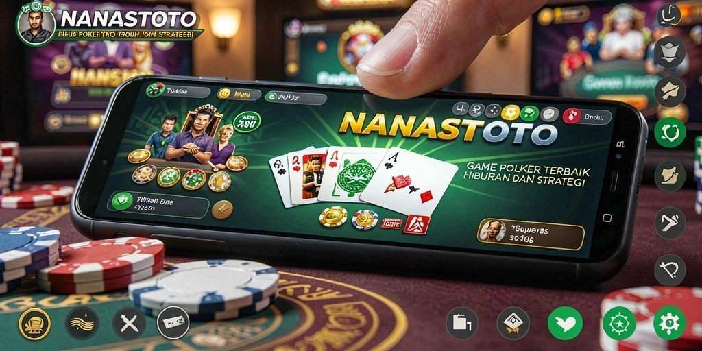 Screenshot NANASTOTO menampilkan gameplay poker yang seru dan interaktif.
