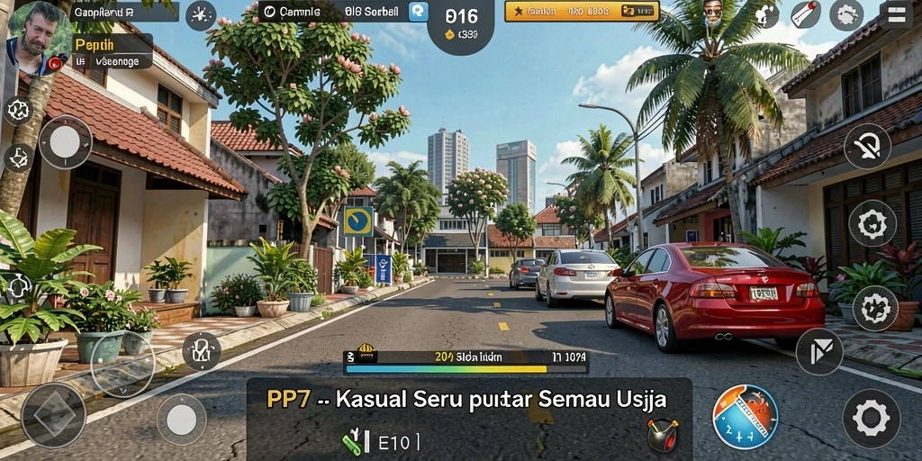 Tangkapan layar utama PP7 menampilkan gameplay seru dan penuh warna.