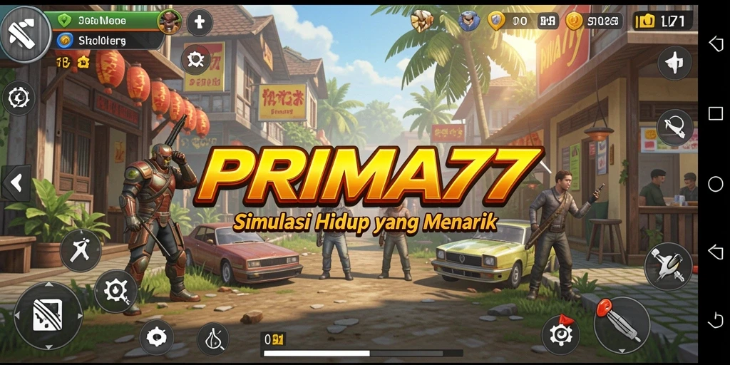 Tampilan gameplay PRIMA77 yang menampilkan momen simulasi kehidupan.
