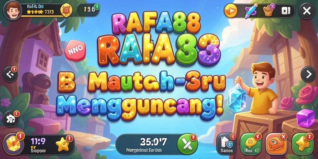 Screenshot gameplay RAFA88 dengan tampilan permata yang cerah dan menawan.