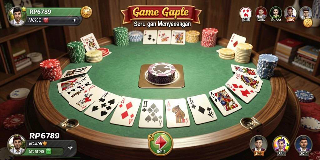 Tampilan menarik dari gameplay Gaple di RP6789.