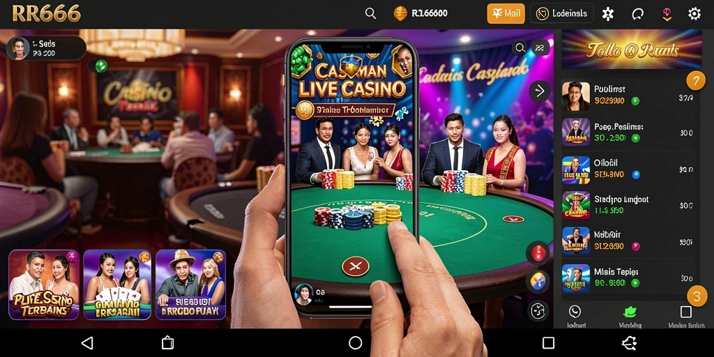 Tampilan gameplay Live Casino yang menarik dan interaktif di RR666.