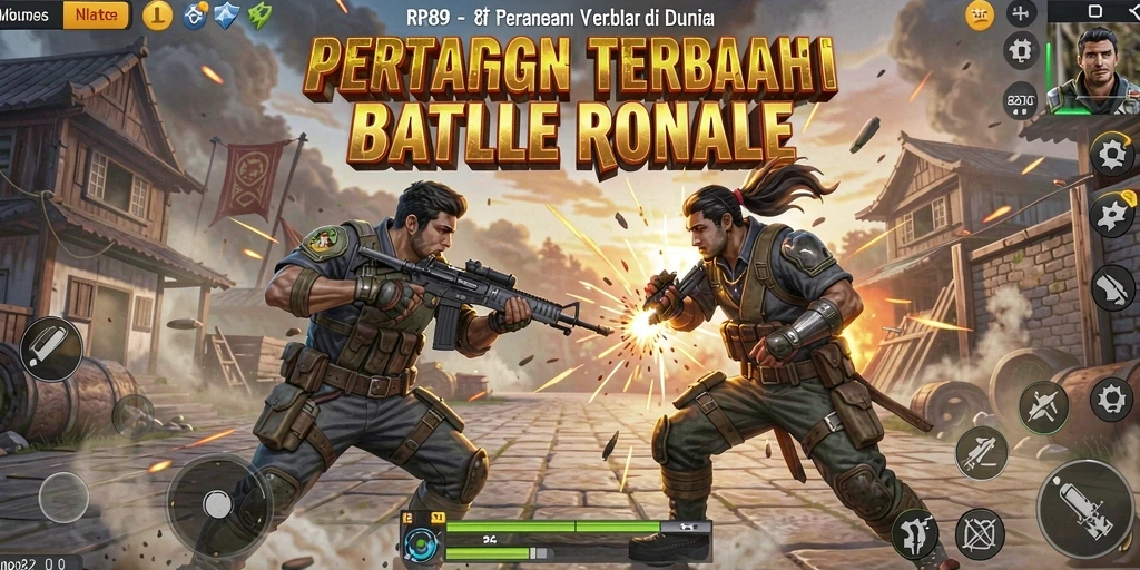 Screenshot gameplay intens dari RR89 dalam mode Battle Royale.