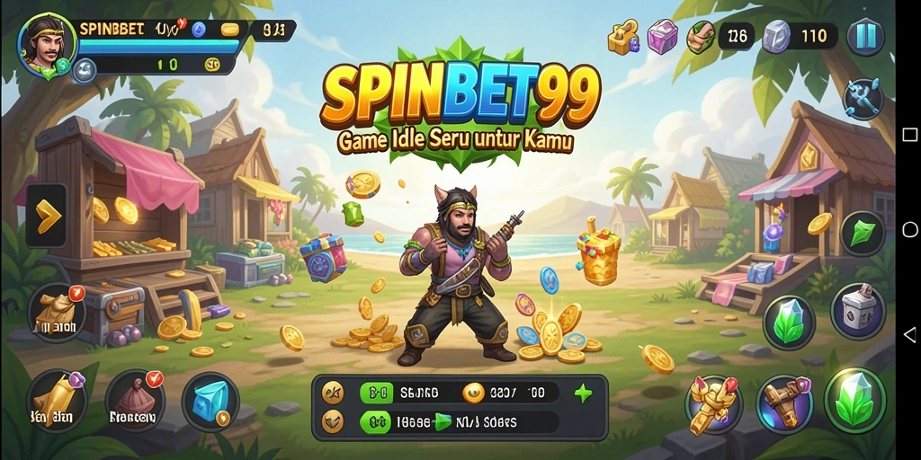 Screenshot utama gameplay SPINBET99 yang menunjukkan keseruan permainan Idle.