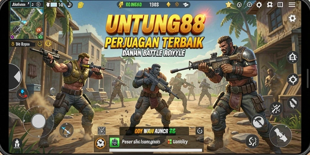 Screenshot menunjukkan aksi seru pertarungan Battle Royale.