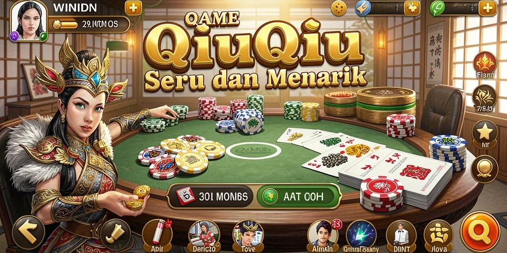 Tampilan menarik dari gameplay QiuQiu WINIDN yang seru.